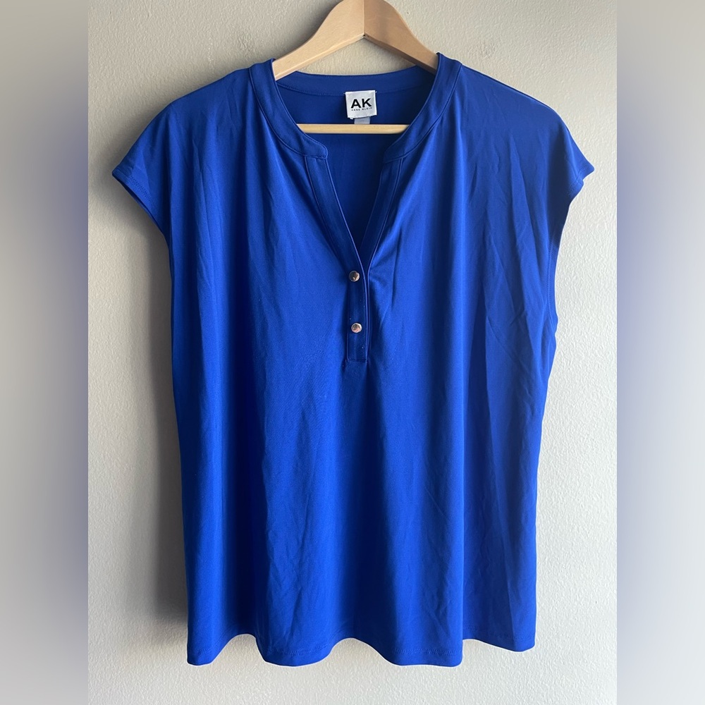Anne Klein Blue Women Blouse Size PXL - Picture 1 of 8